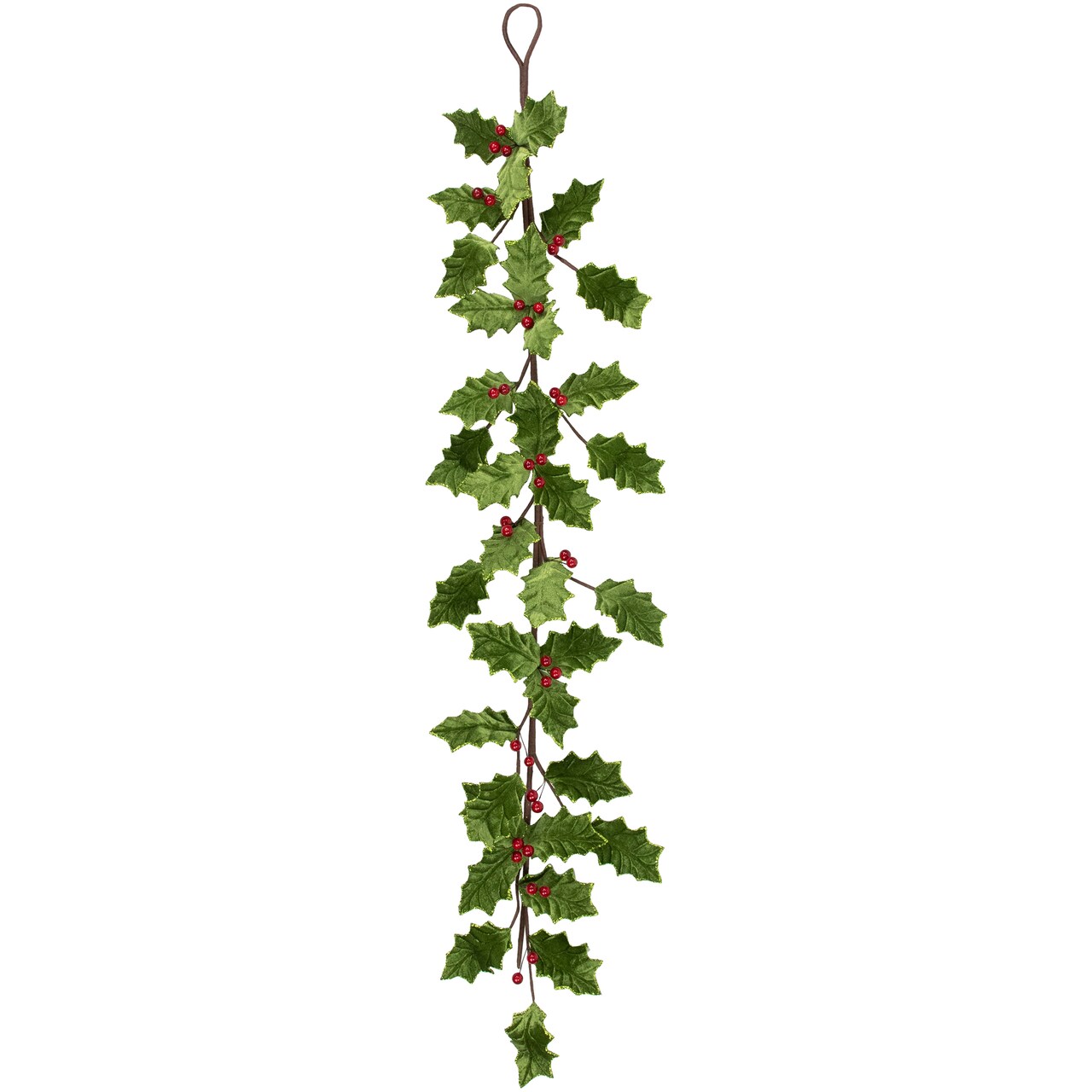 Northlight Glittered Holly with Berry Christmas Garland - 3.5' x 9" - Unlit